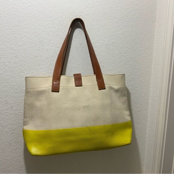 Fossil canvas tote multicolor leather trim - Picture 2 of 11